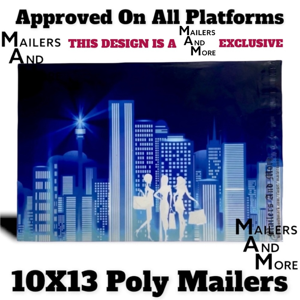 25 10X13 Poly Mailers City Lights Shipping Envelopes PRICE IS FIRM - Picture 6 of 7